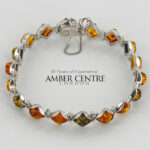 HANDMADE GERMAN BALTIC AMBER ELEGANT BRACELET 925 SILVER BR125M RRP£195!!!