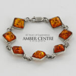 HANDMADE GERMAN BALTIC AMBER ELEGANT BRACELET 925 SILVER BR142 RRP£295!!!