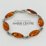 HANDMADE GERMAN BALTIC AMBER ELEGANT BRACELET 925 SILVER BR156 RRP£195!!!