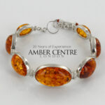 HANDMADE GERMAN BALTIC AMBER ELEGANT BRACELET 925 SILVER BR158 RRP£550!!!