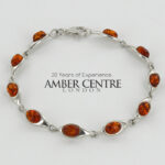 HANDMADE GERMAN BALTIC AMBER ELEGANT BRACELET 925 SILVER BR159 RRP£145!!!