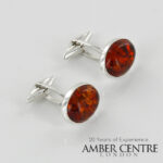 Italian Handmade Cufflinks 925 Silver German Baltic Amber CF018 RRP£145!!!