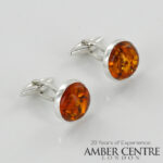 Italian Handmade Cufflinks 925 Silver German Baltic Amber CF019 RRP£145!!!