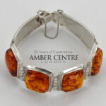 HANDMADE GERMAN BALTIC AMBER ELEGANT BRACELET 925 SILVER BR227 RRP£495!!!
