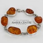 HANDMADE GERMAN BALTIC AMBER ELEGANT BRACELET 925 SILVER BR236 RRP545!!!
