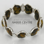 HANDMADE GREEN GERMAN BALTIC AMBER ELEGANT BRACELET 925 SILVER BR242 RRP£695!!!