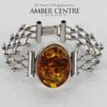 HANDMADE GERMAN Green BALTIC AMBER ELEGANT BRACELET 925 SILVER BR243 RRP£695!!!