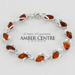 HANDMADE GERMAN BALTIC AMBER ELEGANT BRACELET 925 SILVER BR191 RRP£125!!!