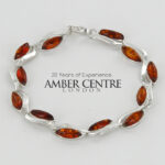HANDMADE GERMAN BALTIC AMBER ELEGANT BRACELET 925 SILVER BR193 RRP£100!!!
