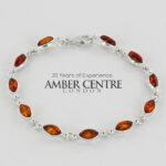 HANDMADE GERMAN BALTIC AMBER ELEGANT BRACELET 925 SILVER BR196 RRP£125!!!