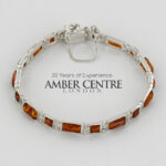 HANDMADE GERMAN BALTIC AMBER ELEGANT BRACELET 925 SILVER BR197 RRP£175!!!