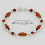 HANDMADE GERMAN BALTIC AMBER ELEGANT BRACELET 925 SILVER BR201 RRP£125!!!