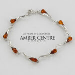 HANDMADE GERMAN BALTIC AMBER ELEGANT BRACELET 925 SILVER BR202 RRP£145!!!