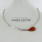 AMBER NECKLACE CONTEMPORARY DESIGN BALTIC Amber  925 SILVER -N155 RRP£325!!!