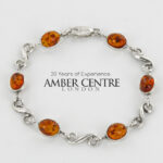 HANDMADE GERMAN BALTIC AMBER ELEGANT BRACELET 925 SILVER BR169 RRP£145!!!