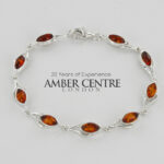 HANDMADE GERMAN BALTIC AMBER ELEGANT BRACELET 925 SILVER BR174 RRP£115!!!