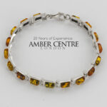 HANDMADE GERMAN BALTIC AMBER ELEGANT BRACELET 925 SILVER BR216G RRP£195!!!