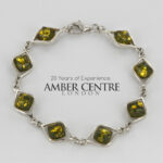 HANDMADE GERMAN BALTIC AMBER ELEGANT BRACELET 925 SILVER BR213G RRP£145!!!