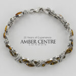 HANDMADE GERMAN BALTIC AMBER ELEGANT BRACELET 925 SILVER BR210G RRP£245!!!