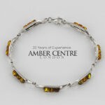 HANDMADE GERMAN Green BALTIC AMBER ELEGANT BRACELET 925 SILVER BR209G RRP£145!!!