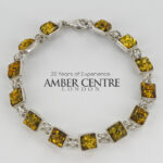 HANDMADE Green GERMAN BALTIC AMBER ELEGANT BRACELET 925 SILVER BR208G RRP£245!!!