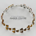 HANDMADE GERMAN GREEN BALTIC AMBER ELEGANT BRACELET 925 SILVER BR207G RRP£245!!!