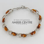 HANDMADE GERMAN BALTIC AMBER ELEGANT BRACELET 925 SILVER BR151 RRP£275!!!