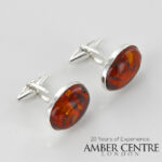 Italian Handmade Cufflinks 925 Silver German Baltic Amber CF014 RRP£175!!!