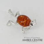 Frog Brooch, Italian Style Handmade German Baltic Amber 925 Silver BD070 RRP£65!!!