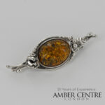 Amber Antique Brooch German Green Amber Handmade 925 Silver  BD082G RRP£145!!!