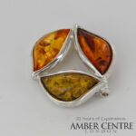 Handmade German Baltic Amber Modern Brooch In Solid 925 Silver BD086M RRP£100!!!