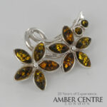 German Baltic Green Amber 925 Silver Handmade Elegant Brooch BD087G RRP100!!!
