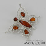 Italian Butterfly Brooch German Baltic Amber Handmade 925 BD089 RRP£100!!!