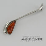ITALIAN Handmade GERMAN BALTIC AMBER Modern BROOCH 925 SILVER BD092 RRP£75!!!