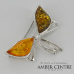 Italian Butterfly Brooch Handmade German Baltic Amber 925 Silver BD093M RRP£95!!!