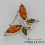 Italian Butterfly Brooch Handmade German Baltic Amber 925 Silver BD094M RRP£95!!!