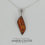 German Baltic Honey Amber Modern Pendant 925 Silver Handmade PE0348 RRP£145!!!
