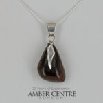 Dominican Unique Brown Amber Modern Pendant 925 Silver Handmade PE0325 RRP£125!!!