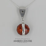 German Baltic Amber Modern Pendant 925 Silver Handmade PE0302D – RRP£225!!!