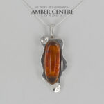 German Baltic Honey Amber Modern Pendant 925 Silver Handmade PE0304 RRP£265!!!