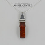 German Baltic Amber Modern Pendant 925 Silver Handmade PE0306 RRP£100!!!