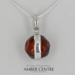German Baltic Amber Modern Pendant 925 Silver Handmade PE0312 RRP£175!!!