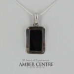 German Baltic Cherry Amber Modern Pendant 925 Silver Handmade PE0318 RRP£175!!!