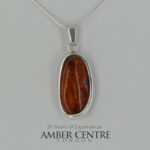 German Baltic Honey Amber Modern Pendant 925 Silver Handmade PE0357 RRP£125!!!