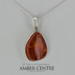 German Baltic Honey Amber Modern Pendant 925 Silver Handmade PE0359 RRP£100!!!