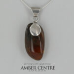 Dominican Green Honey Amber Pendant 925 Silver Handmade PE0360 RRP£145!!!