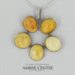 German Baltic Butterscotch Amber Unique Pendant 925 Silver Handmade PE0147 RRP£245!!!