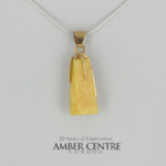 Italian Handmade Modern German Butterscotch Baltic Amber Pendant in 14ct Gold GP0052Y RRP£495!!!