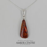 German Baltic Honey Amber Modern Pendant 925 Silver Handmade PE0277 RRP£95!!!