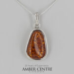 German Baltic Honey Amber Modern Pendant 925 Silver Handmade PE0278 RRP£145!!!